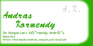 andras kormendy business card